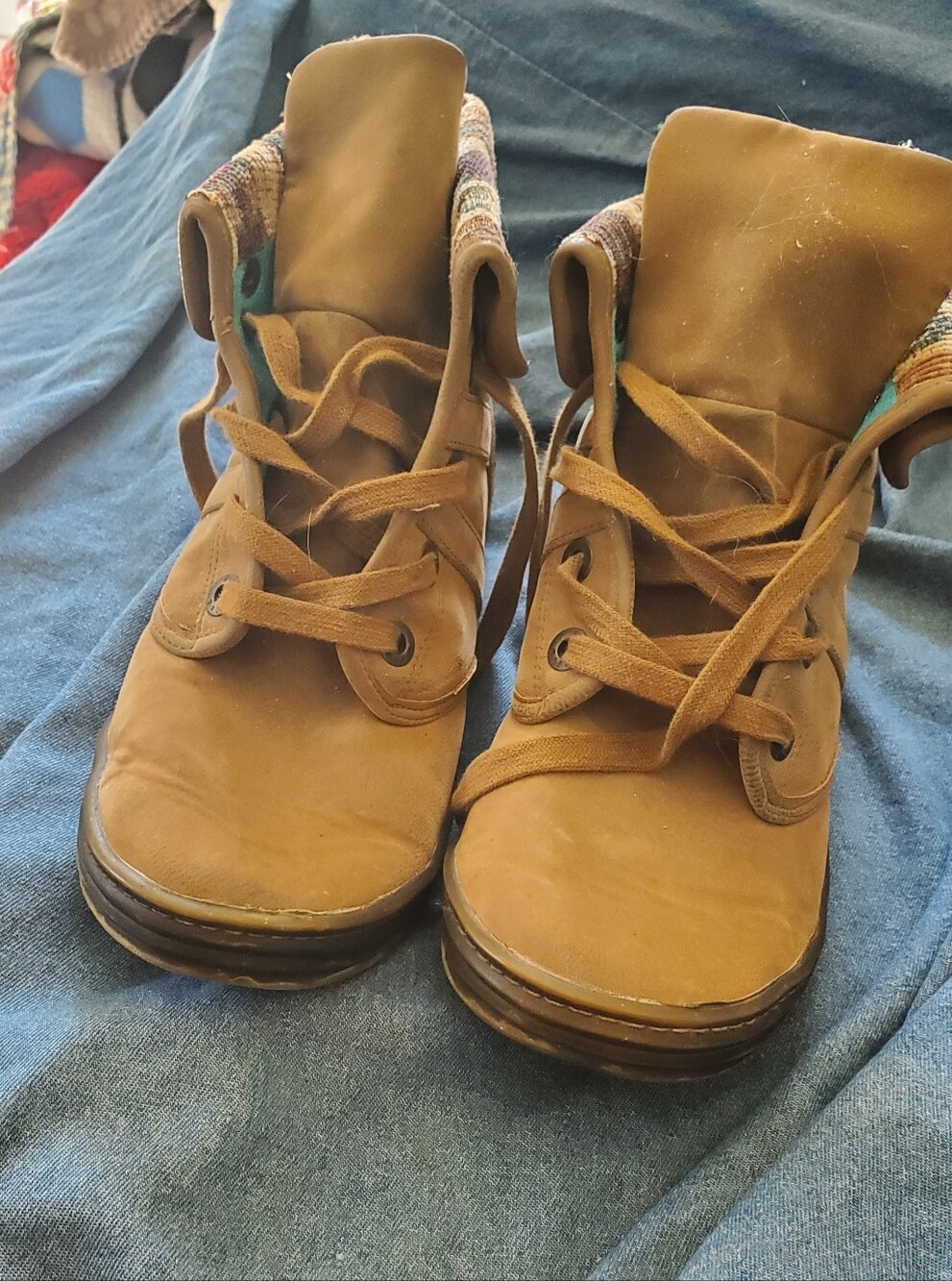 Womens Brown Lace-Up Ankle Boots